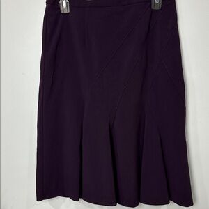 Worthington Works Women's Dark Purple A-Line Skirt Size 4 Stretch Pleated